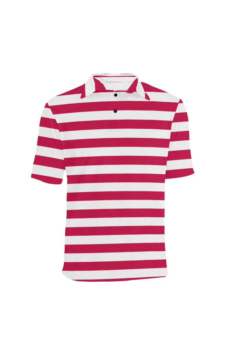 Red Stripes Men's Polo Shirt