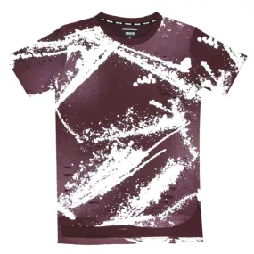 Rise As 1ne- Bleach Splatter Extended Tee (Maroon)