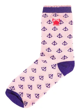 Simply Southern Personality Crew Socks With A Crab Print - Express Yourself with Style and Comfort