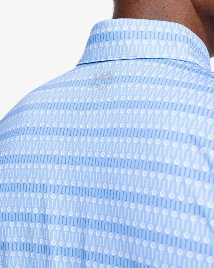 Southern Tide Men's Driver Best Ball Print Performance Polo Shirt - Boat Blue