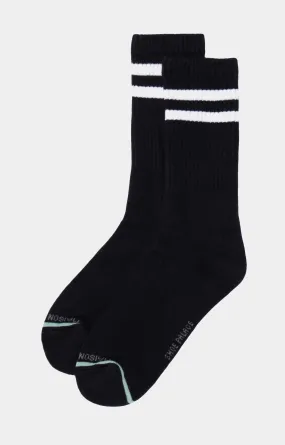 Stripe Socks Mens Socks (Black)