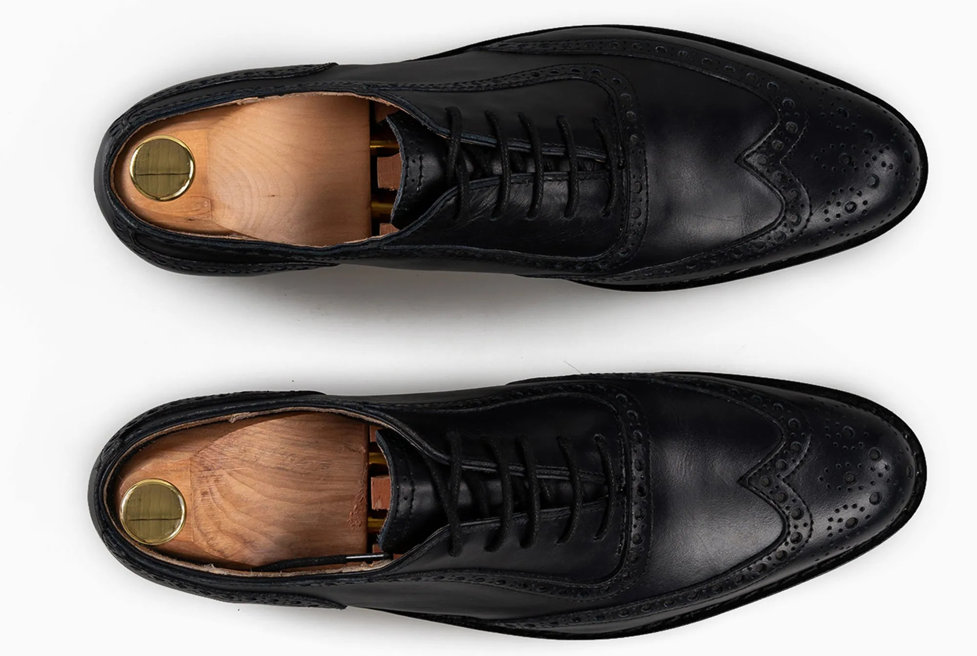 The Grand Wingtip Oxford -Black Noir