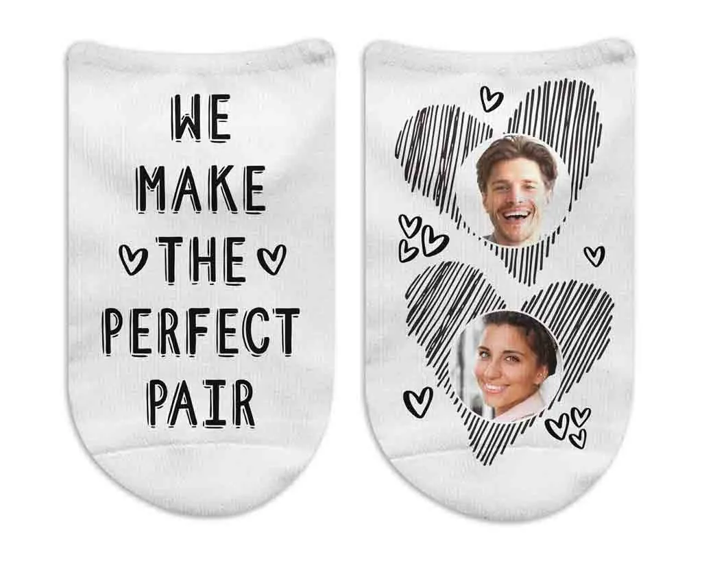 The Perfect Pair Personalized Photos No Show Socks