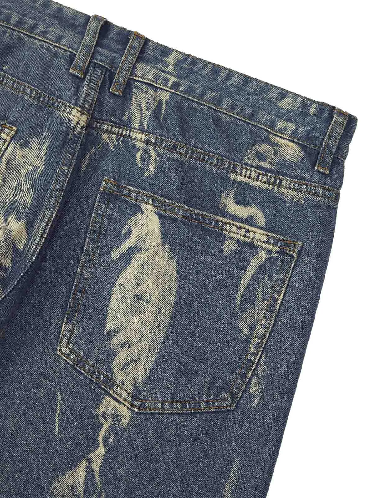 Thesupermade Lightning Flying Tie-Dye Hip-Hop Jeans