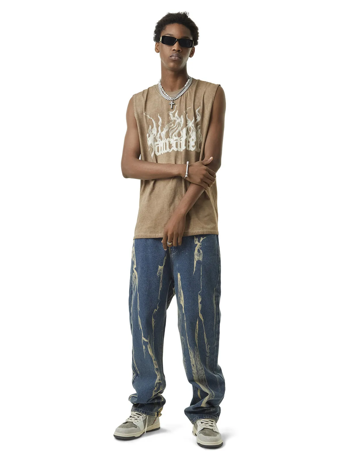 Thesupermade Lightning Flying Tie-Dye Hip-Hop Jeans