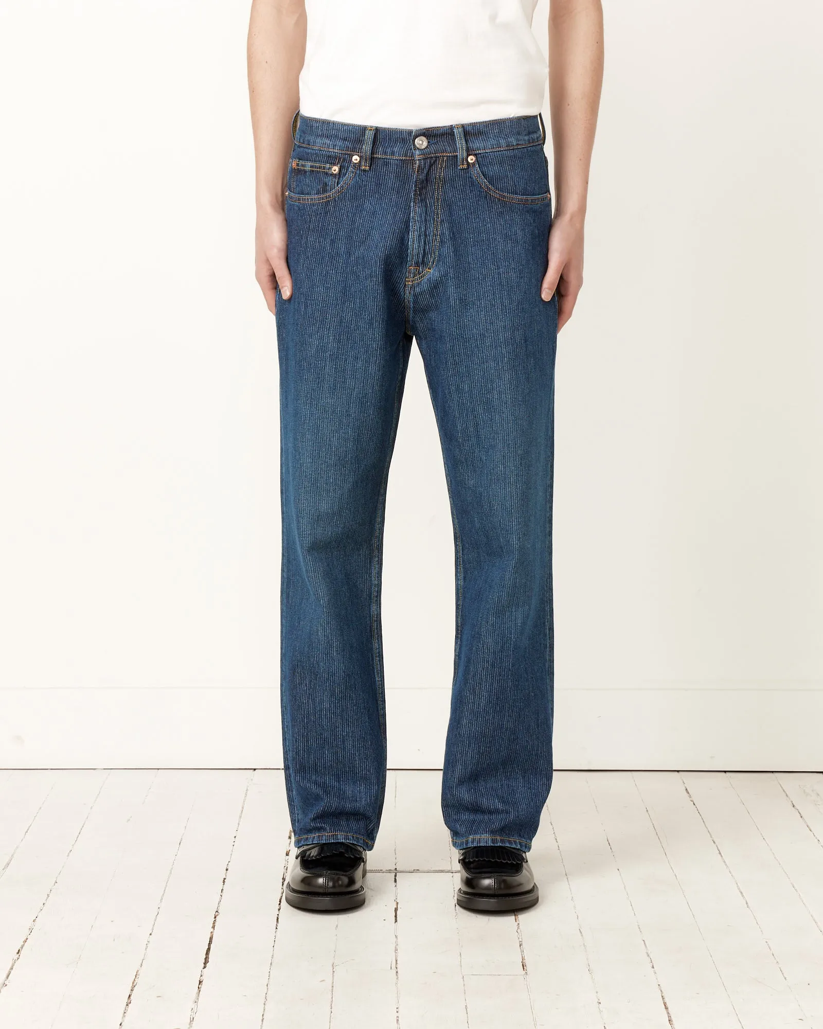 Third Cut Denim in Deep Blue