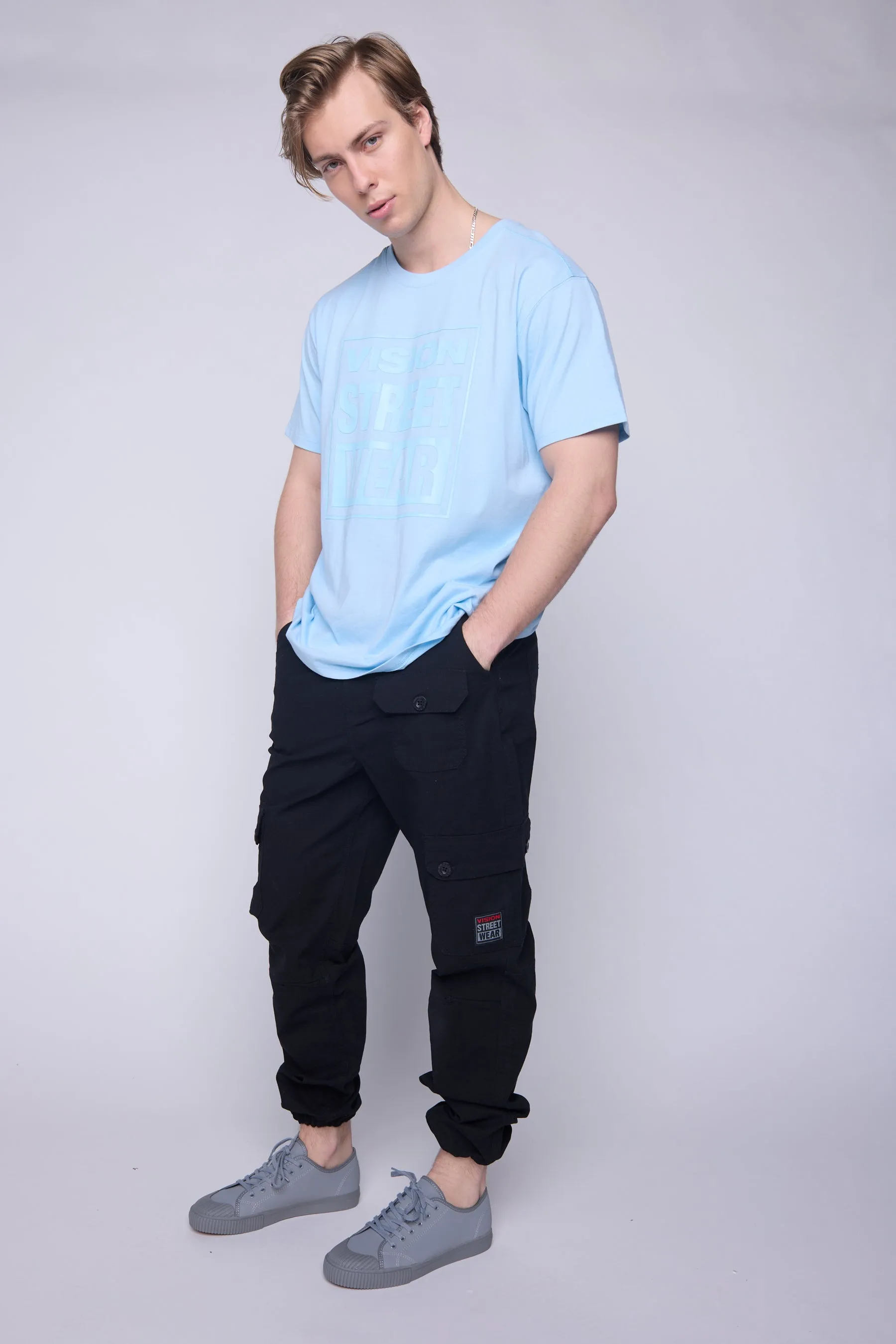 Tonal Printed Logo T-Shirt - Blue Cloud