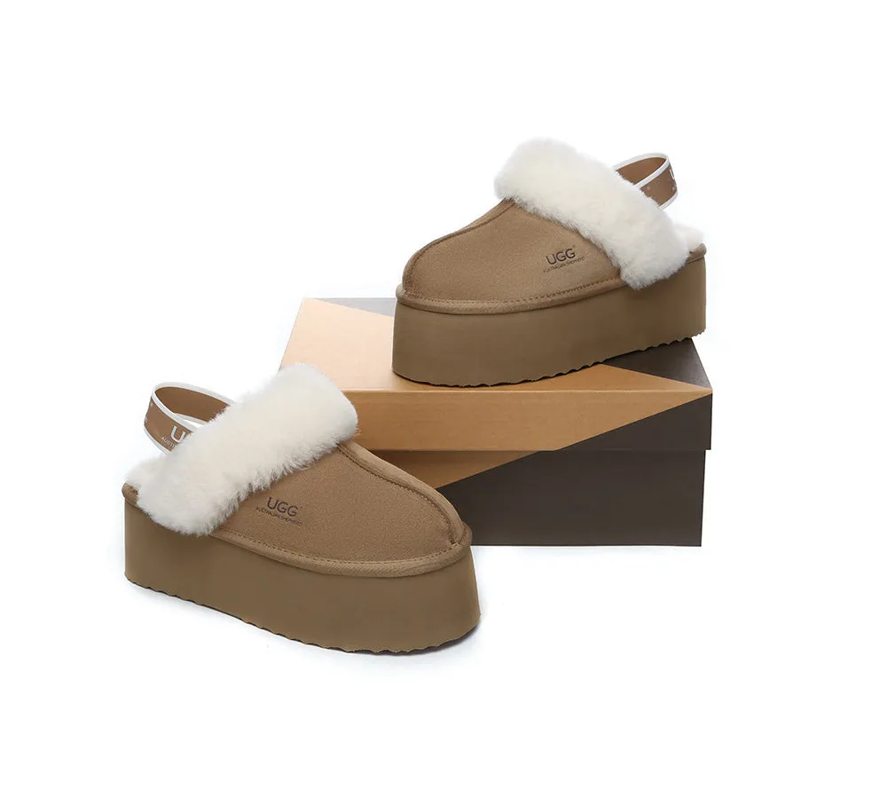 UGG AUSTRALIAN SHEPHERD Women Slingback Platform Slippers Muffin Plus