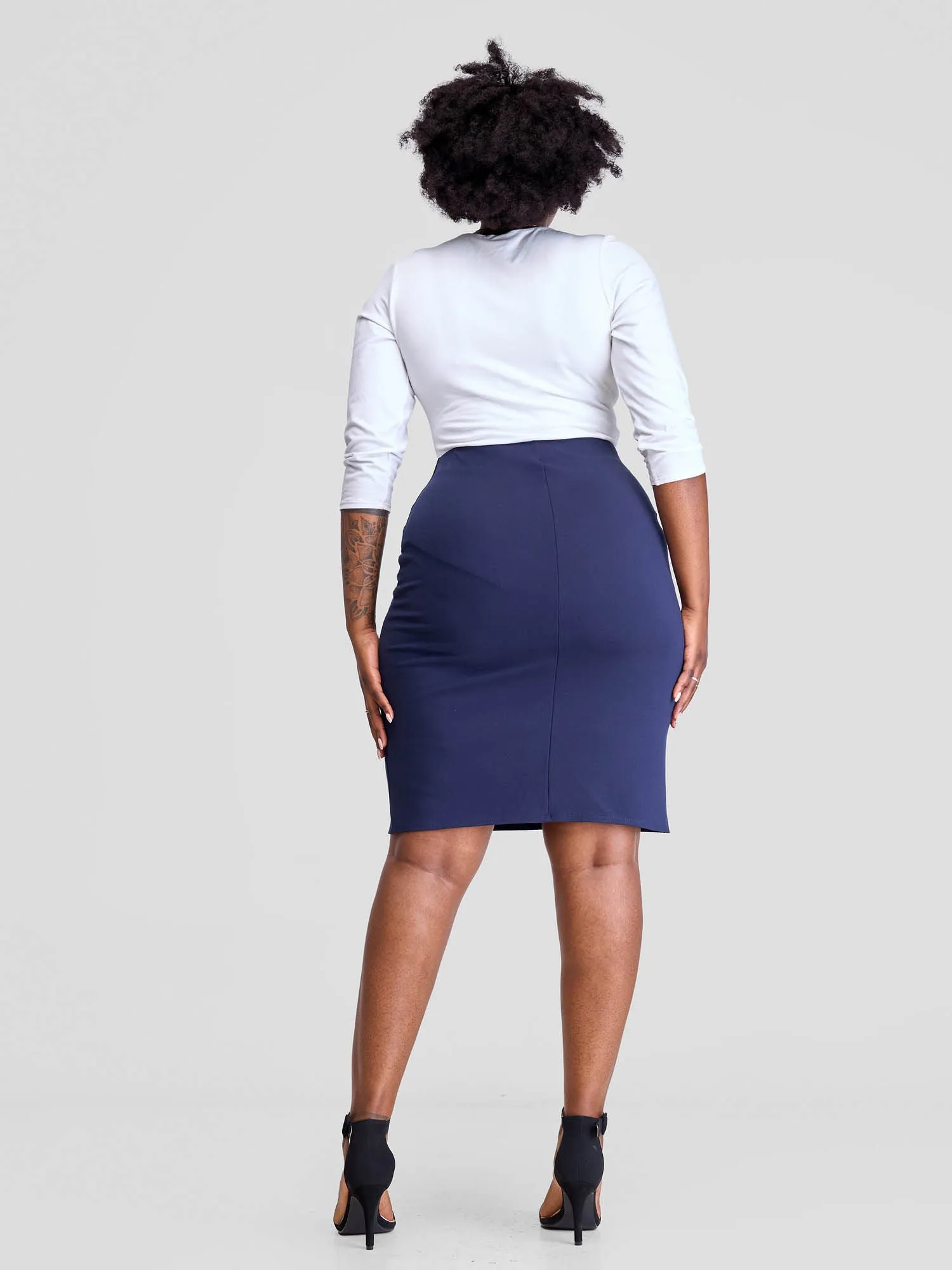 Vivo Basic Straight Skirt - Navy Blue