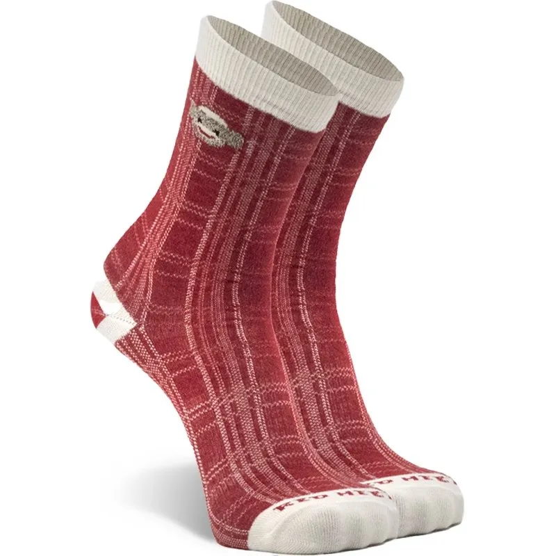 Women's Monkey Plaid Ultra-Lightweight Crew Sock