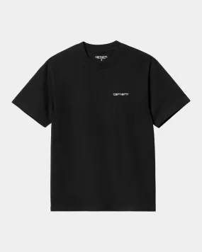 Women's Script Embroidery T-Shirt | Black