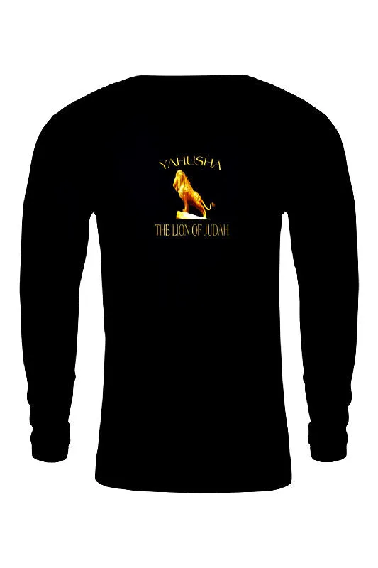 Yahusha-The Lion of Judah 01 Designer Next Level Men's Premium Fitted Long Sleeve Cotton T-shirt